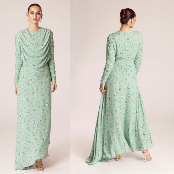 Veiled Collection Valeria Asymmetrical Floral Dress - Picture 1 of 11